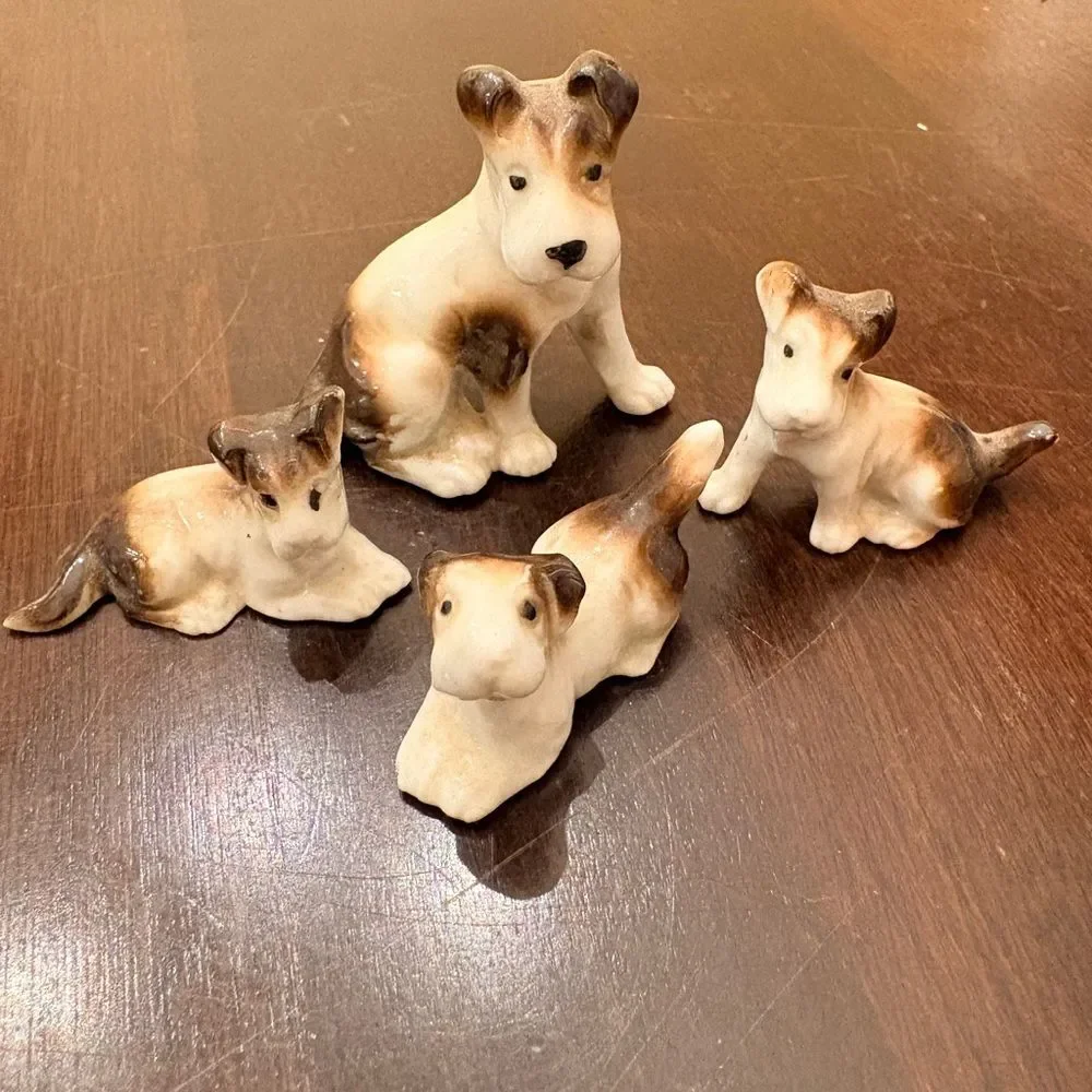 Vintage Porcelain Terrier Dogs